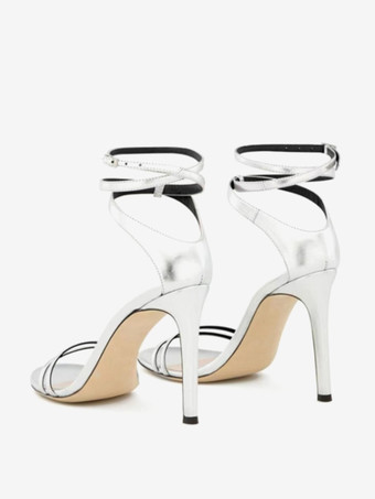 レディースヒールサンダル スティレットヒール PUレザーサンダル