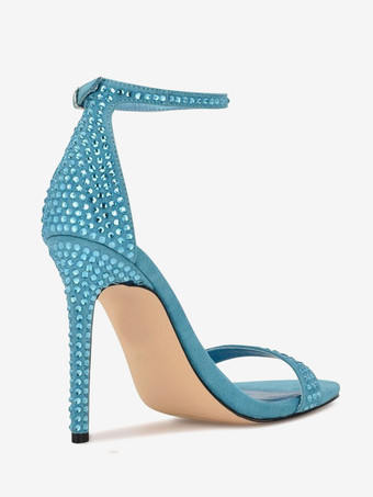 レディースヒールサンダル ラウンドトゥ スティレットヒールサンダル PUレザー