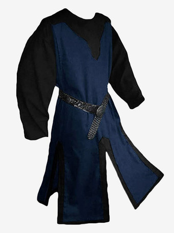 ブルー 男性用黒のヴィンテージ レトロ 長袖 ポリエステル オーバーコート レトロコスチューム バーガンディ