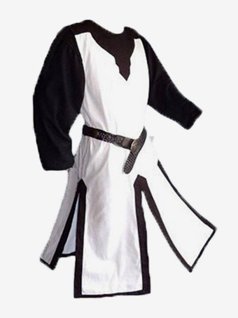 ホワイト＋ブラック男性用黒のヴィンテージ レトロ 長袖 ポリエステル オーバーコート レトロコスチューム バーガンディ