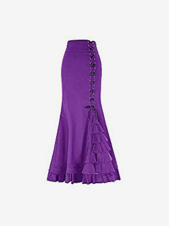 パープル 黒のレトロコスチューム レディース マリーアントワネット コスチューム ポリエステルスカート スカート レトロ 仮面舞踏会 ボールガウン