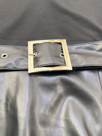 パーティードレス ブラック Vネック サッシュ ノースリーブ セミフォーマルドレス