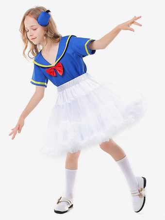 子供用ハロウィンコスチューム ブルー ハロウィン ポリエステル繊維 ポリエステルセット 子供用スカート トップ