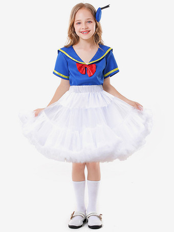 子供用ハロウィンコスチューム ブルー ハロウィン ポリエステル繊維 ポリエステルセット 子供用スカート トップ