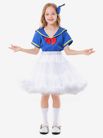 ブルー 子供用ハロウィンコスチューム ブルー ハロウィン ポリエステル繊維 ポリエステルセット 子供用スカート トップ