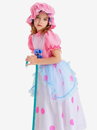 Kids Halloween Costumes Pink Halloween Polyester Fiber Polyester Dress Kid's Dress