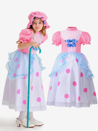 Kids Halloween Costumes Pink Halloween Polyester Fiber Polyester Dress Kid's Dress