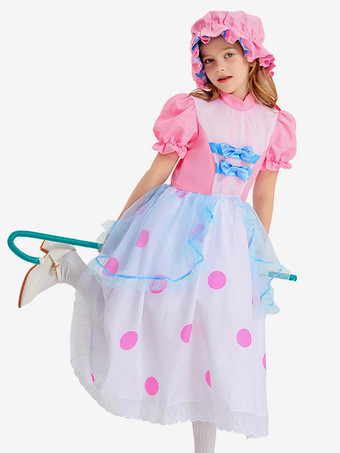 PinkKids Halloween Costumes Pink Halloween Polyester Fiber Polyester Dress Kid's Dress
