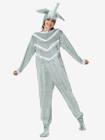 着ぐるみパジャマ ワンジー 漫画 大人用 ライトグレー ポリエステル 帽子 ジャンプスーツ 着ぐるみ コスチューム