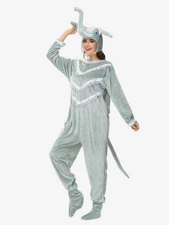 着ぐるみパジャマ ワンジー 漫画 大人用 ライトグレー ポリエステル 帽子 ジャンプスーツ 着ぐるみ コスチューム