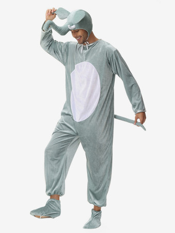 着ぐるみパジャマ ワンジー 漫画 大人用 ライトグレー ポリエステル 帽子 ジャンプスーツ 着ぐるみ コスチューム