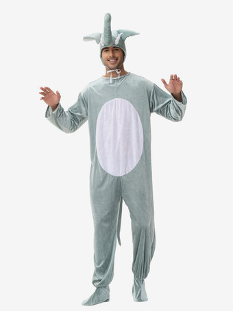 着ぐるみパジャマ ワンジー 漫画 大人用 ライトグレー ポリエステル 帽子 ジャンプスーツ 着ぐるみ コスチューム