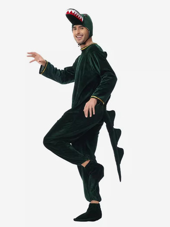 ワンジー着ぐるみパジャマ 漫画 大人用 ダークグリーン ポリエステル ジャンプスーツ 帽子 着ぐるみ コスチューム