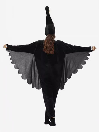 着ぐるみパジャマ ワンジー 動物 大人用 ブラック ポリエステル ジャンプスーツ 帽子 着ぐるみ コスチューム