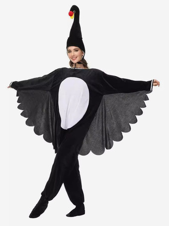 着ぐるみパジャマ ワンジー 動物 大人用 ブラック ポリエステル ジャンプスーツ 帽子 着ぐるみ コスチューム