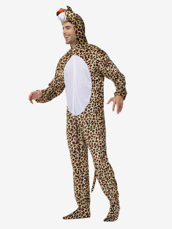 ワンジー着ぐるみパジャマ 動物 大人用 ヒョウ柄 ポリエステル ジャンプスーツ 着ぐるみ コスチューム