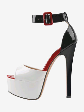 セクシーなヒールサンダル プラットフォーム オープントゥ アンクルストラップ サンダル シューズ