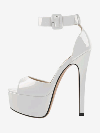 セクシーなヒールサンダル プラットフォーム オープントゥ アンクルストラップ サンダル シューズ