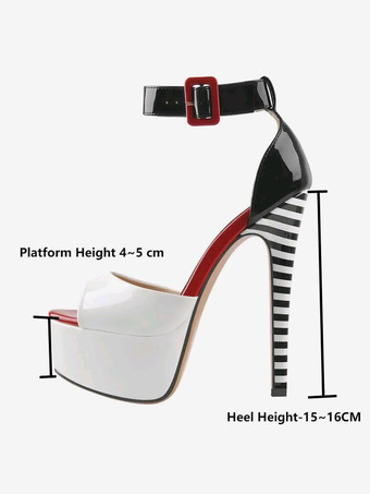 セクシーなヒールサンダル プラットフォーム オープントゥ アンクルストラップ サンダル シューズ