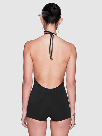 Club-Overall aus Polyester Neckholder ärmellos trägerlos sexy Clubwear für Erwachsene