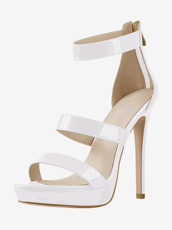 レディースヒールサンダル ブラック オープントゥ スティレットヒール ストラップ セクシーサンダル