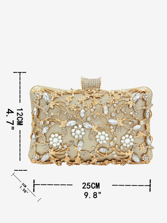 ウェディングハンドバッグ ウェディングアクセサリー ブライダルハンドバッグチェーン カットアウトラインストーン