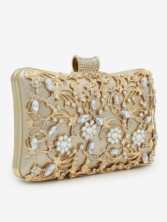 ウェディングハンドバッグ ウェディングアクセサリー ブライダルハンドバッグチェーン カットアウトラインストーン