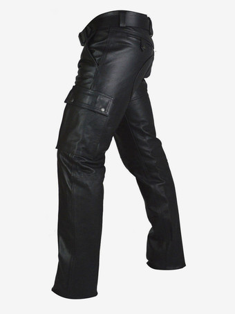 男性用ブラック ヴィンテージ スキニー レトロ PU レザー レトロ コスチューム