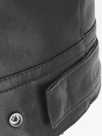 男性用ブラック ヴィンテージ トップ レトロ ノースリーブ PU レザー トップ レトロ コスチューム