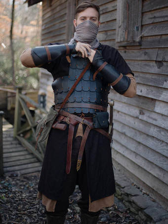 ブラック グリーン ヴィンテージ トップ レトロ ポリエステル 長袖 男性用レトロコスチューム