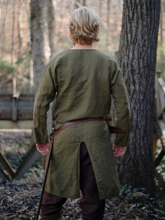 グリーン ヴィンテージ トップ レトロ ポリエステル 長袖 男性用レトロコスチューム