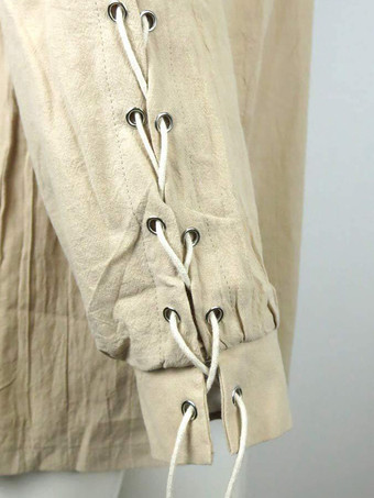 男性用ブラック ヴィンテージトップ レトロ ポリエステル 長袖 レトロコスチューム