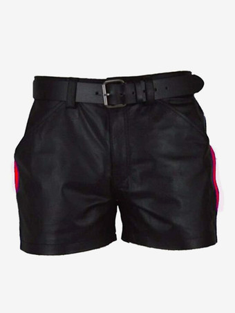 男性用ブラック ヴィンテージ スキニー レトロ PU レザー レトロ コスチューム