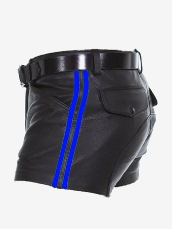 ブルー 男性用ブラック ヴィンテージ スキニー レトロ PU レザー レトロ コスチューム