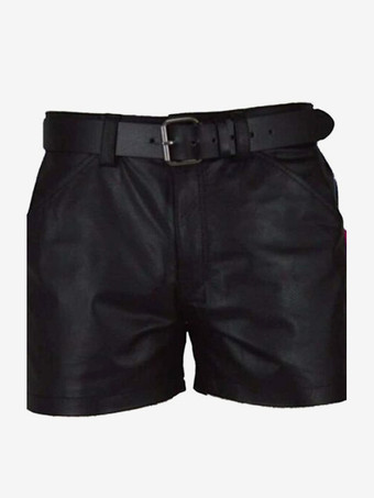 ブラック 男性用ブラック ヴィンテージ スキニー レトロ PU レザー レトロ コスチューム