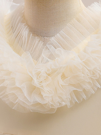 ホワイトフラワーガールドレス 特別な日のドレス シャンパンチュール ノースリーブ Vネック フラワーガールドレス