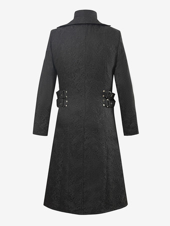 男性用ブラック ヴィンテージ レトロ ポリエステル 長袖 レトロコスチューム