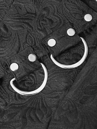 男性用ブラック ヴィンテージ レトロ ポリエステル 長袖 レトロコスチューム