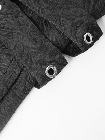 男性用ブラック ヴィンテージ レトロ ポリエステル 長袖 レトロコスチューム