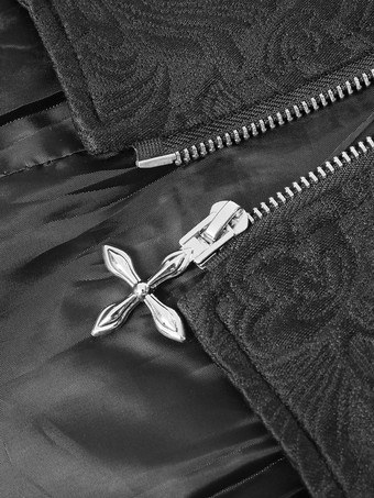 男性用ブラック ヴィンテージ レトロ ポリエステル 長袖 レトロコスチューム