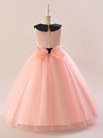 白いフラワーガールドレス 特別な日のためのドレス ホワイトチュール ノースリーブ ジュエルネック フラワーガールドレス