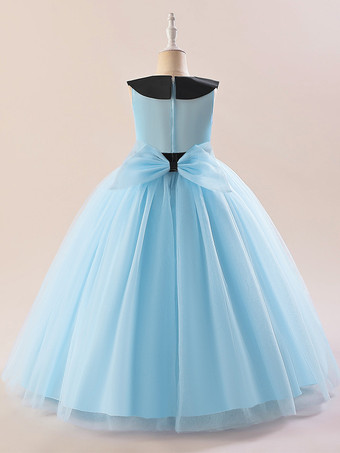 白いフラワーガールドレス 特別な日のためのドレス ホワイトチュール ノースリーブ ジュエルネック フラワーガールドレス