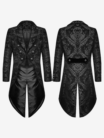 男性用ブラック ヴィンテージ レトロ ポリエステル 長袖 レトロコスチューム