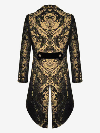 男性用ブラック ヴィンテージ レトロ ポリエステル 長袖 レトロコスチューム