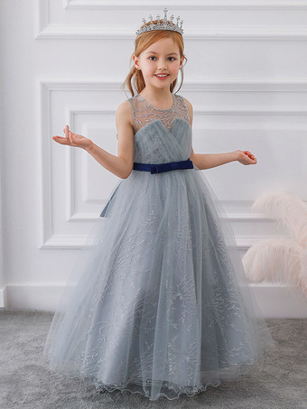 白いフラワーガールドレス 特別な日のためのドレス 赤いレースのノースリーブのジュエルネックのフラワーガールドレス