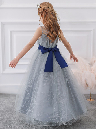 白いフラワーガールドレス 特別な日のためのドレス 赤いレースのノースリーブのジュエルネックのフラワーガールドレス