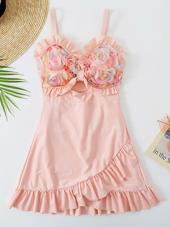 スイートロリータ衣装 ライトスカイブルー フリル 花柄 ノースリーブ ジャンプスーツ