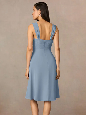 マザードレス スクエアネック ハーフスリーブ ツーピース プリーツ ゲストドレス 結婚式用