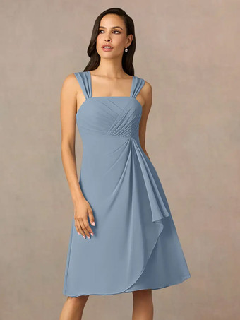 マザードレス スクエアネック ハーフスリーブ ツーピース プリーツ ゲストドレス 結婚式用