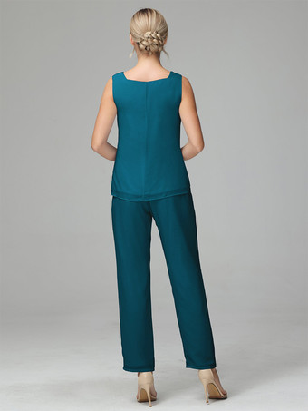 花嫁の母親のためのパーティードレス スクエアネック 長袖 ツーピース ウェディングゲストドレス